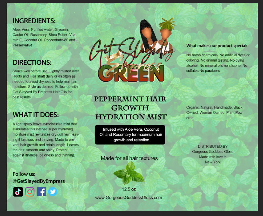 Peppermint Hair Growth Hydration Mist 8oz