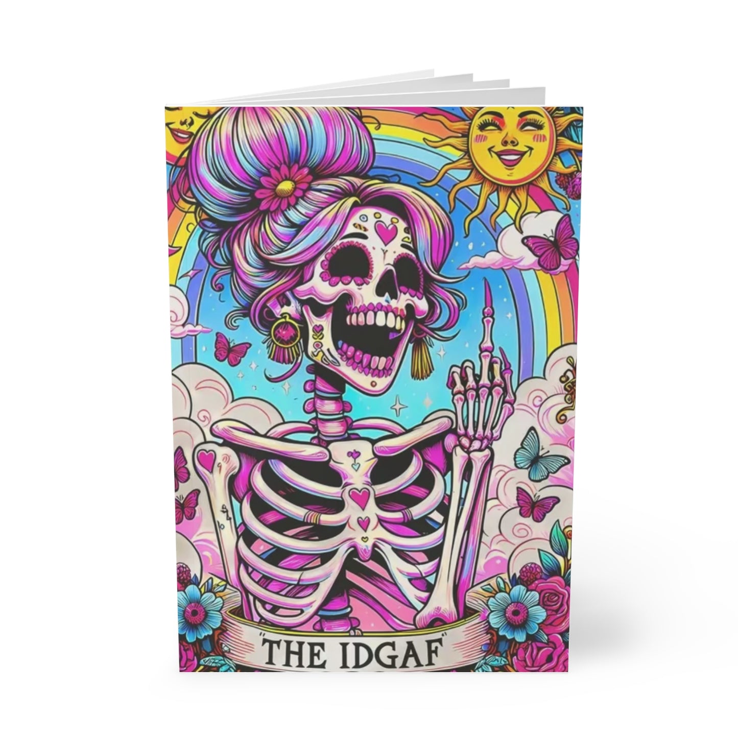 IDGAF White A5 Softcover Notebook - Inspirational Journal for Creative Minds