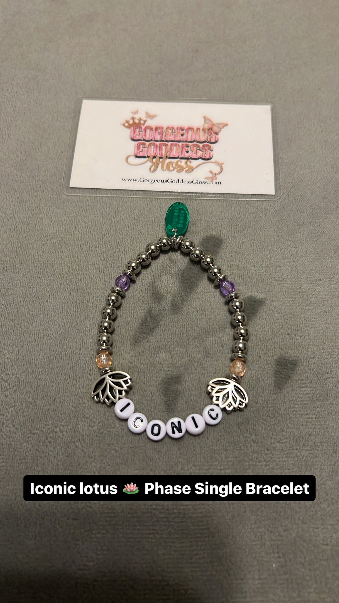 Lotus flower Phase Single Bracelet