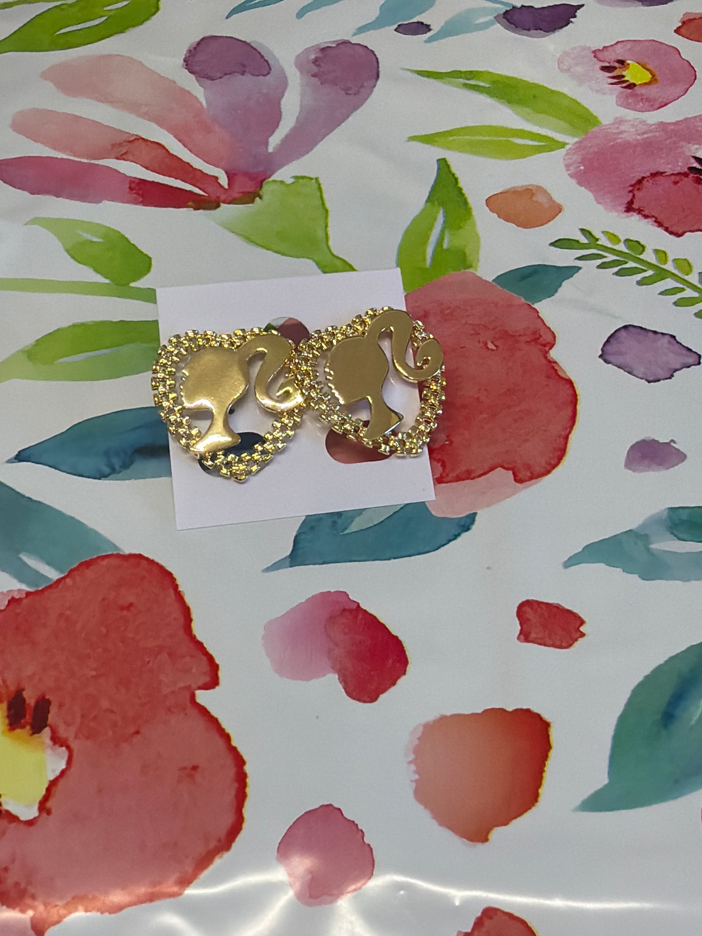 Barbie Rolex Heart Stud Earrings