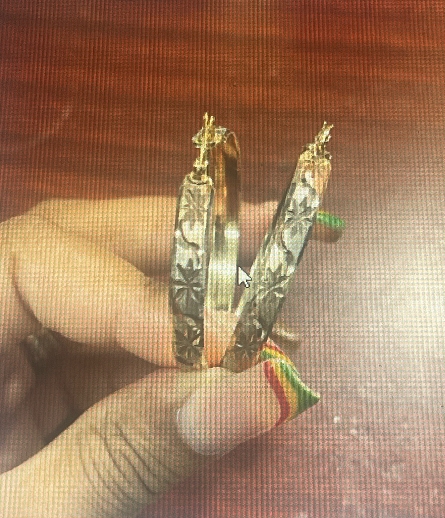 Bangle Hoop TRI COLOR 14k Earring fashion Size 2 earnings