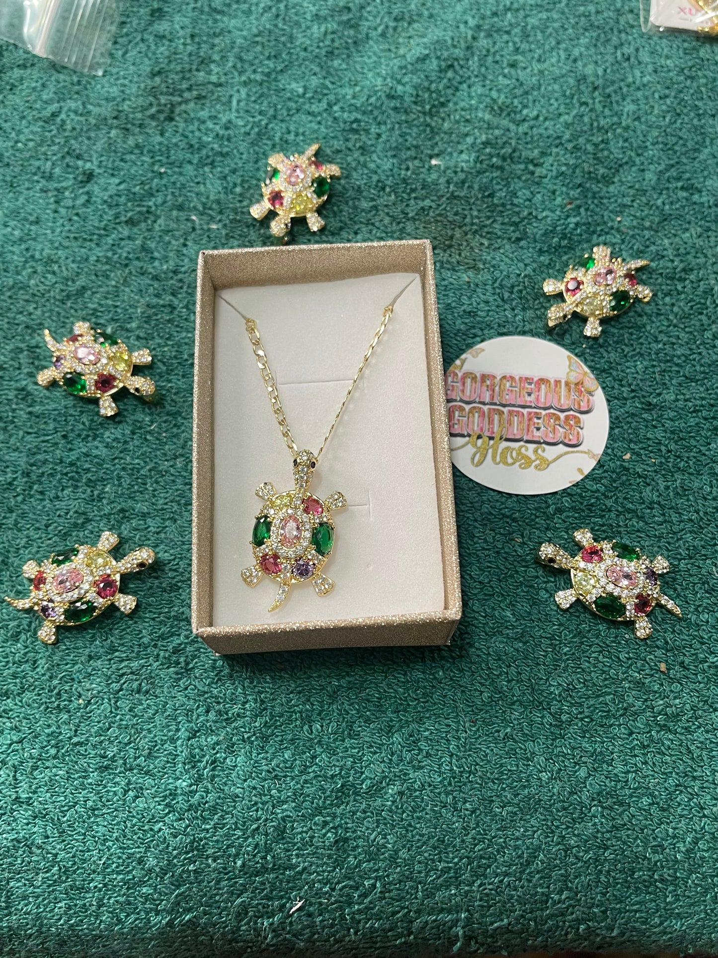 Snapping Colorful Turtle Gold Filled