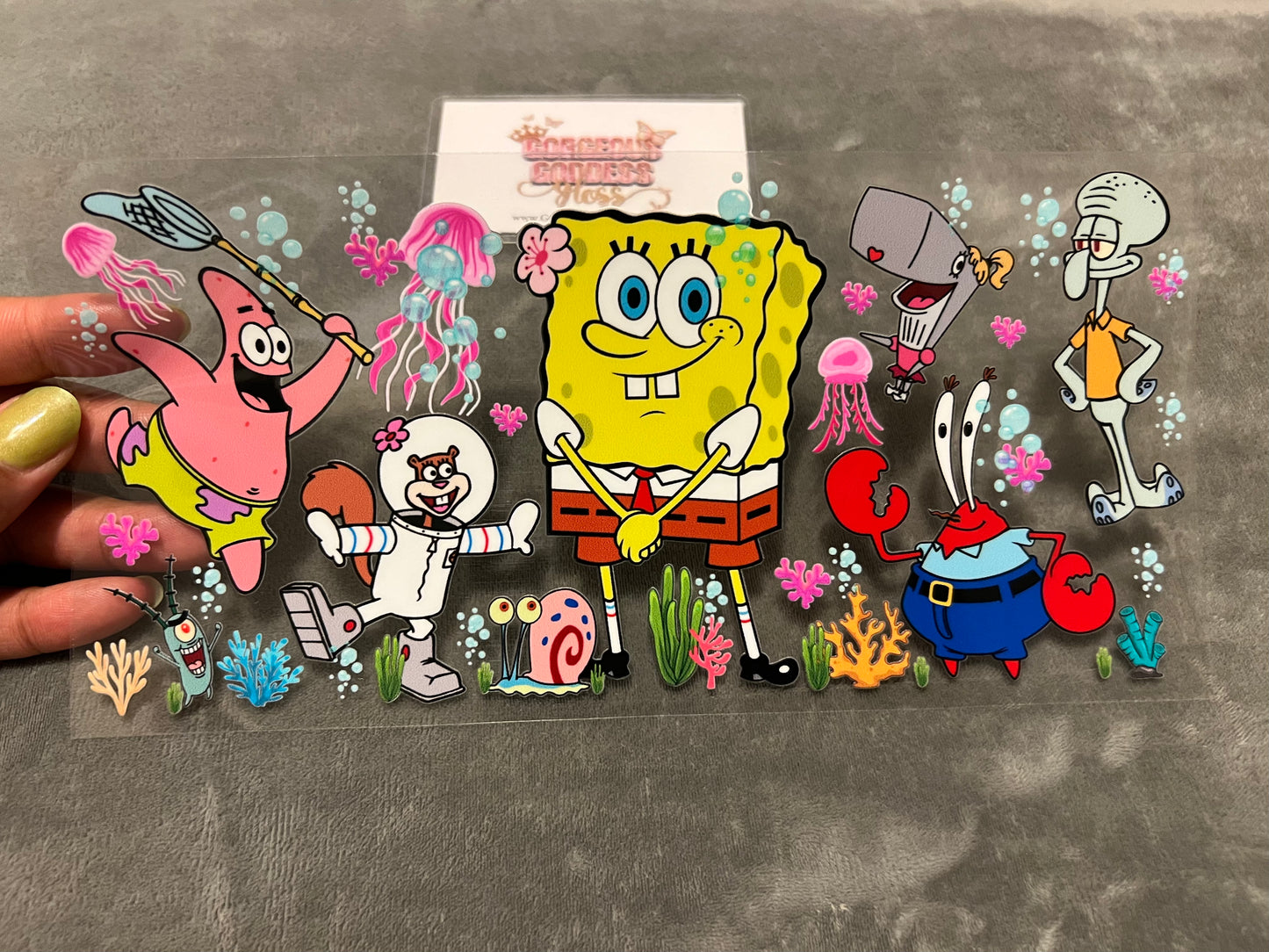 #6 Sponge Bob & The Crew UV DTF cup wrap
