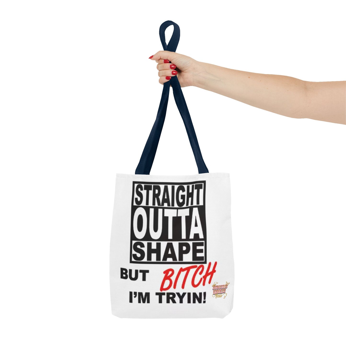 Straight Outta Shape Tote Bag - Stylish Reusable Bag for Strong Women
