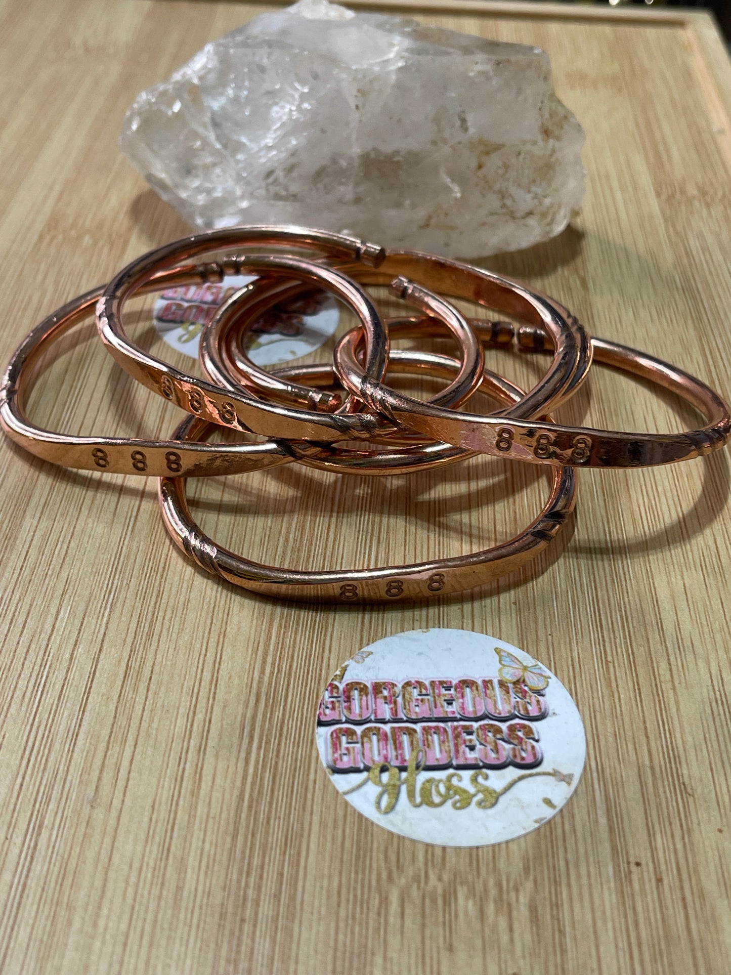 888 Angel Number Pure Copper Bangle 1pcs