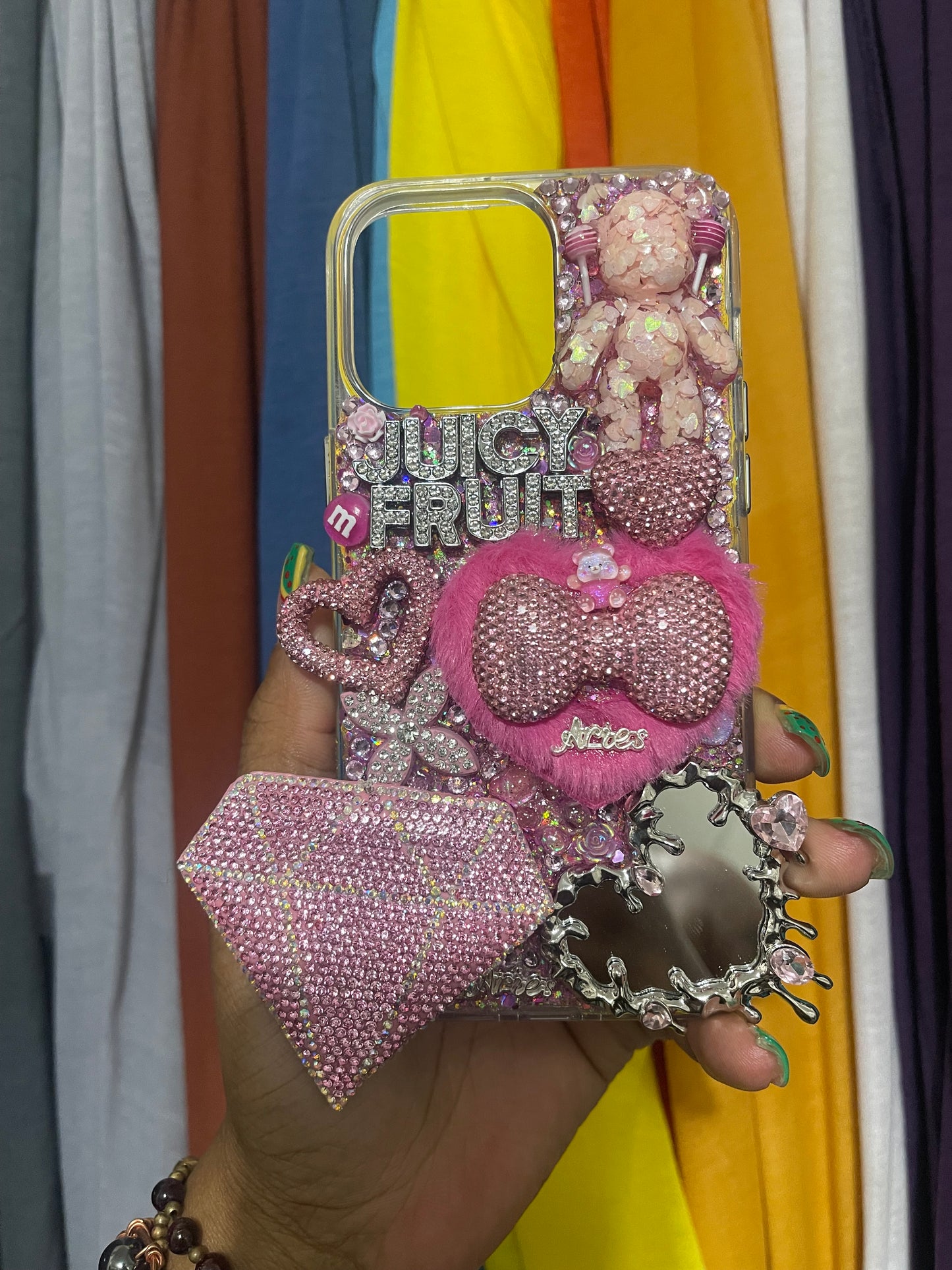 Fully Bling out Custom Junk iPhone Case with Mirror
