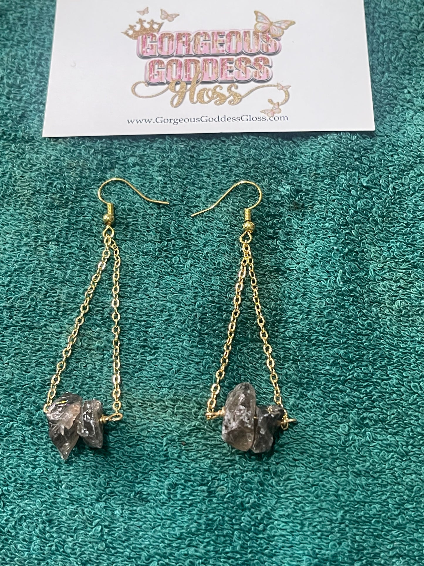 Smoky Quarts Crystal Dangle Earrings