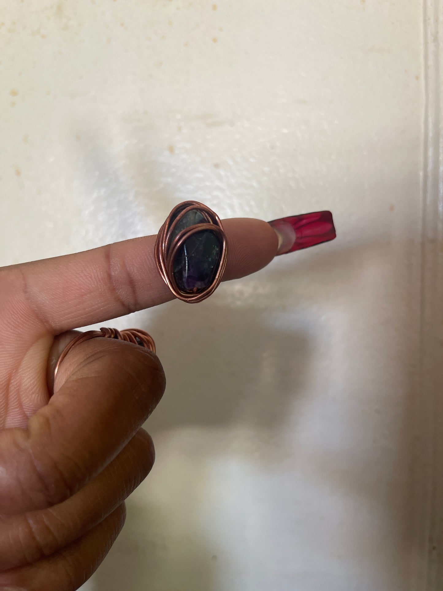 Flourite Copper Ring size 5 & half