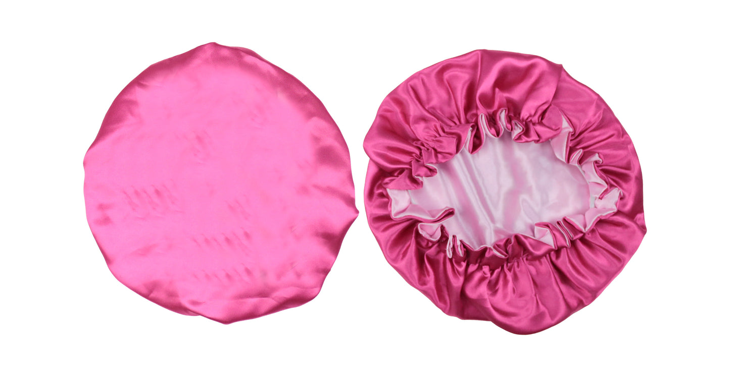 Pink Starburst Reversible Silk Bonnet