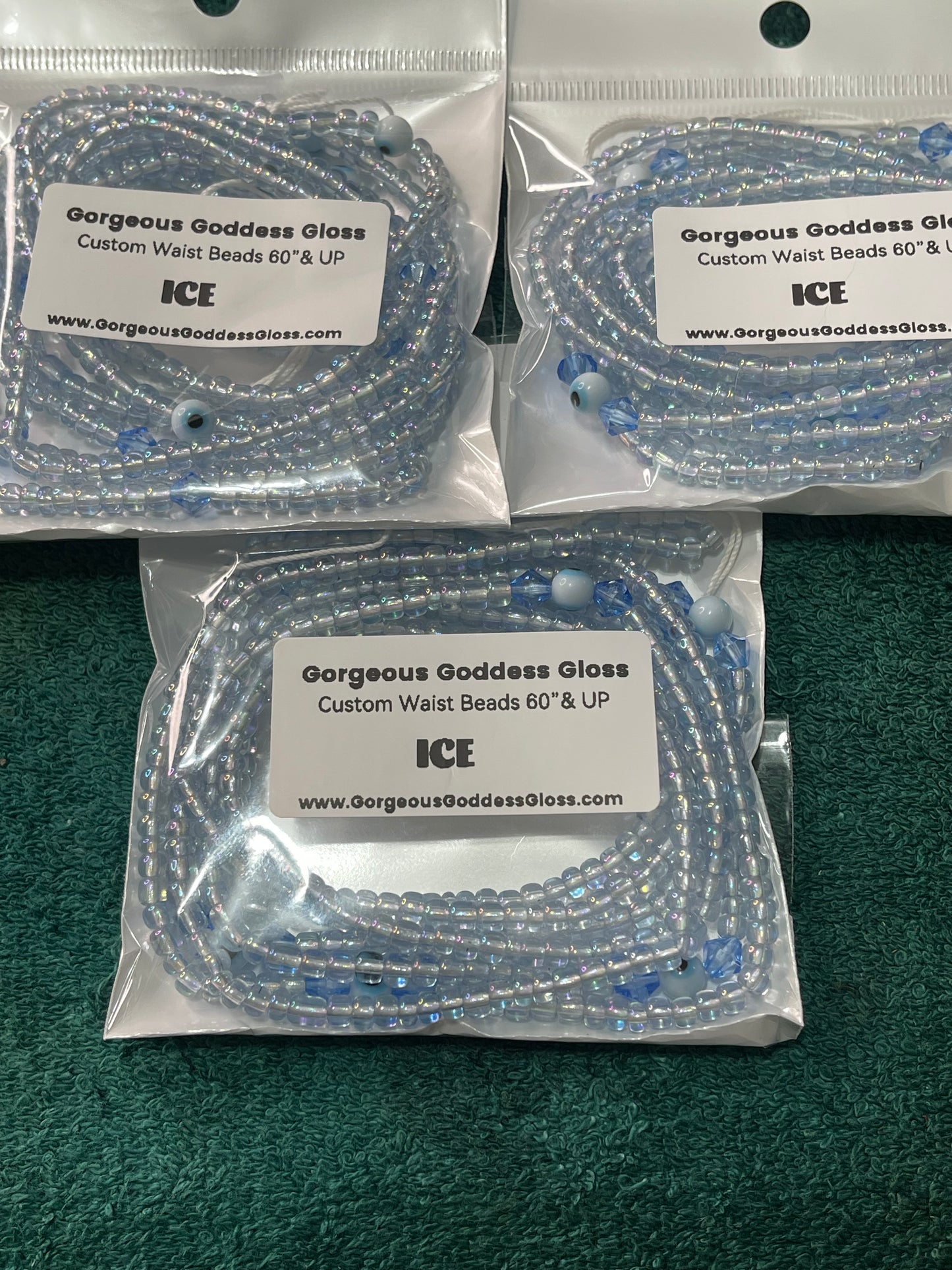 Ice custom Waist-bead Gem Tie on waist beads(Add 4 one will be FREE )