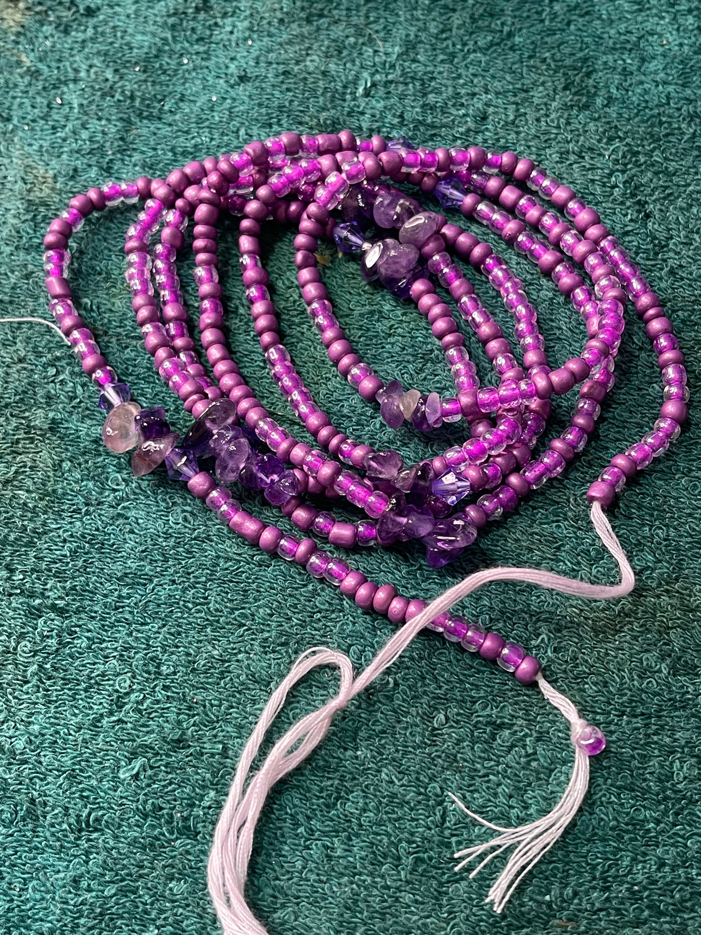 Amethyst Crystal Gem Waist-beads