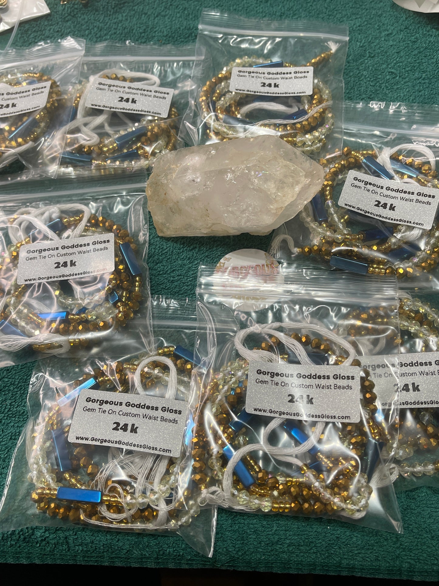 24 K Gem Tie On Custom Waist Beads