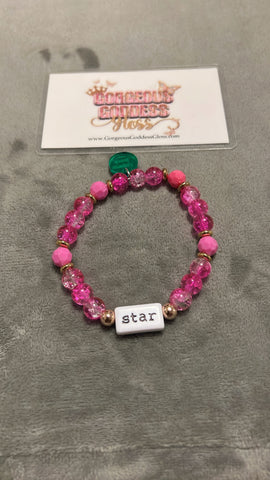 Star / Want  Inspirational Word Bracelet