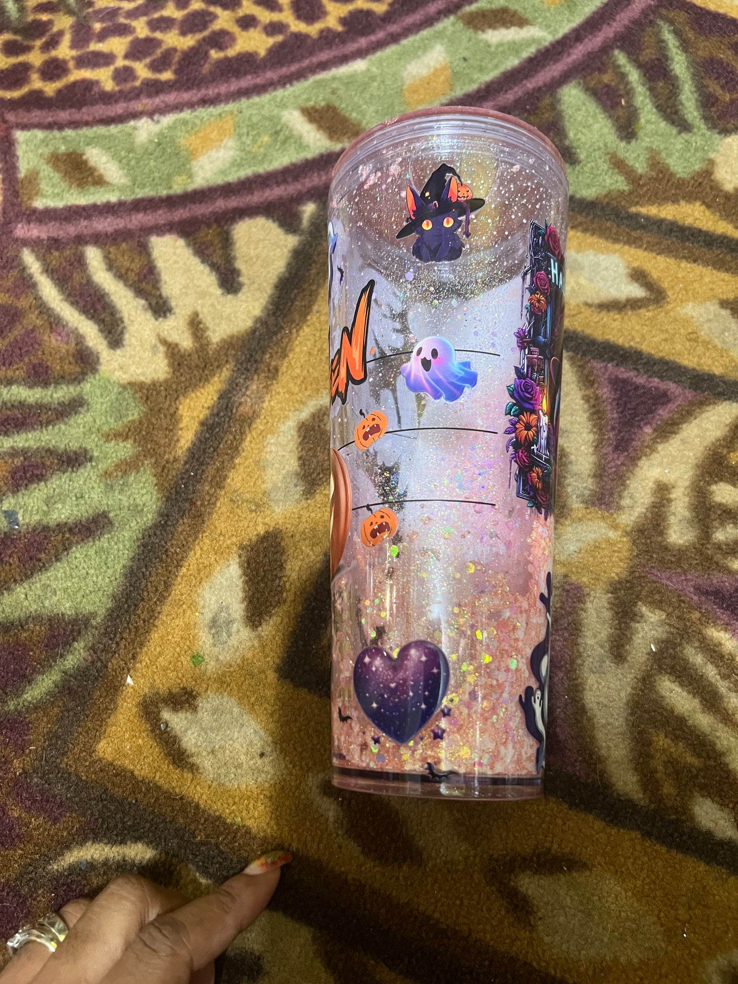 Eeyore Halloween 🎃 Custom Snowglobe Lava Drip Starbucks Cup 24oz (AS PHOTO)