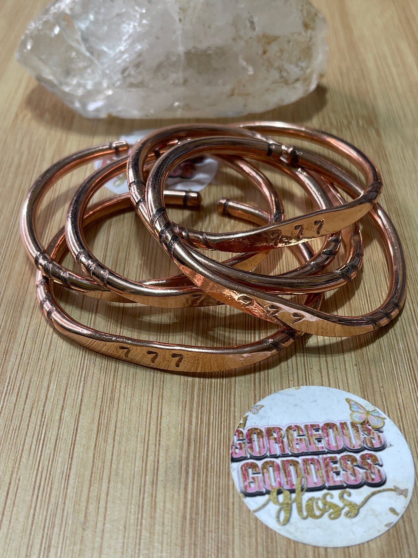 777 Angel Number Pure Copper Bangle 1pcs