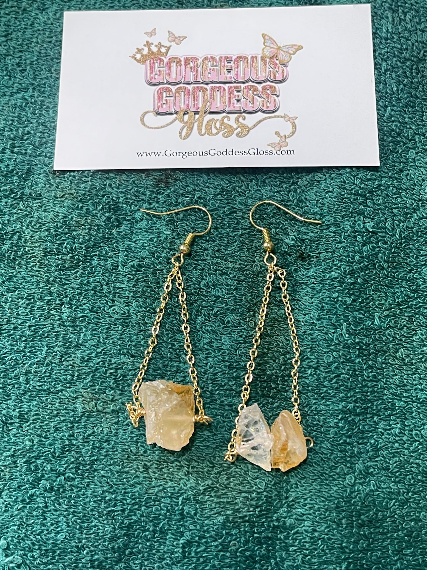 Citrine Crystal Dangle Earrings