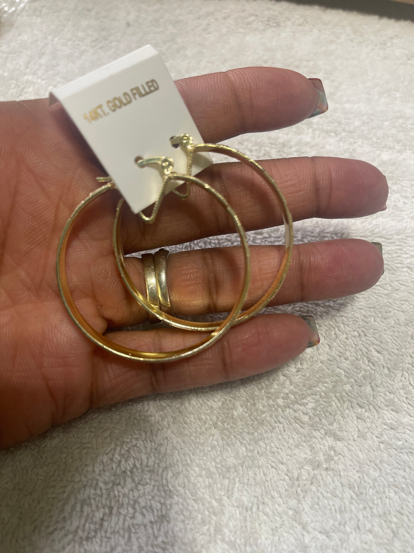 Bangle Hoop GOLD COLOR 14k Earring fashion Size 2 earnings