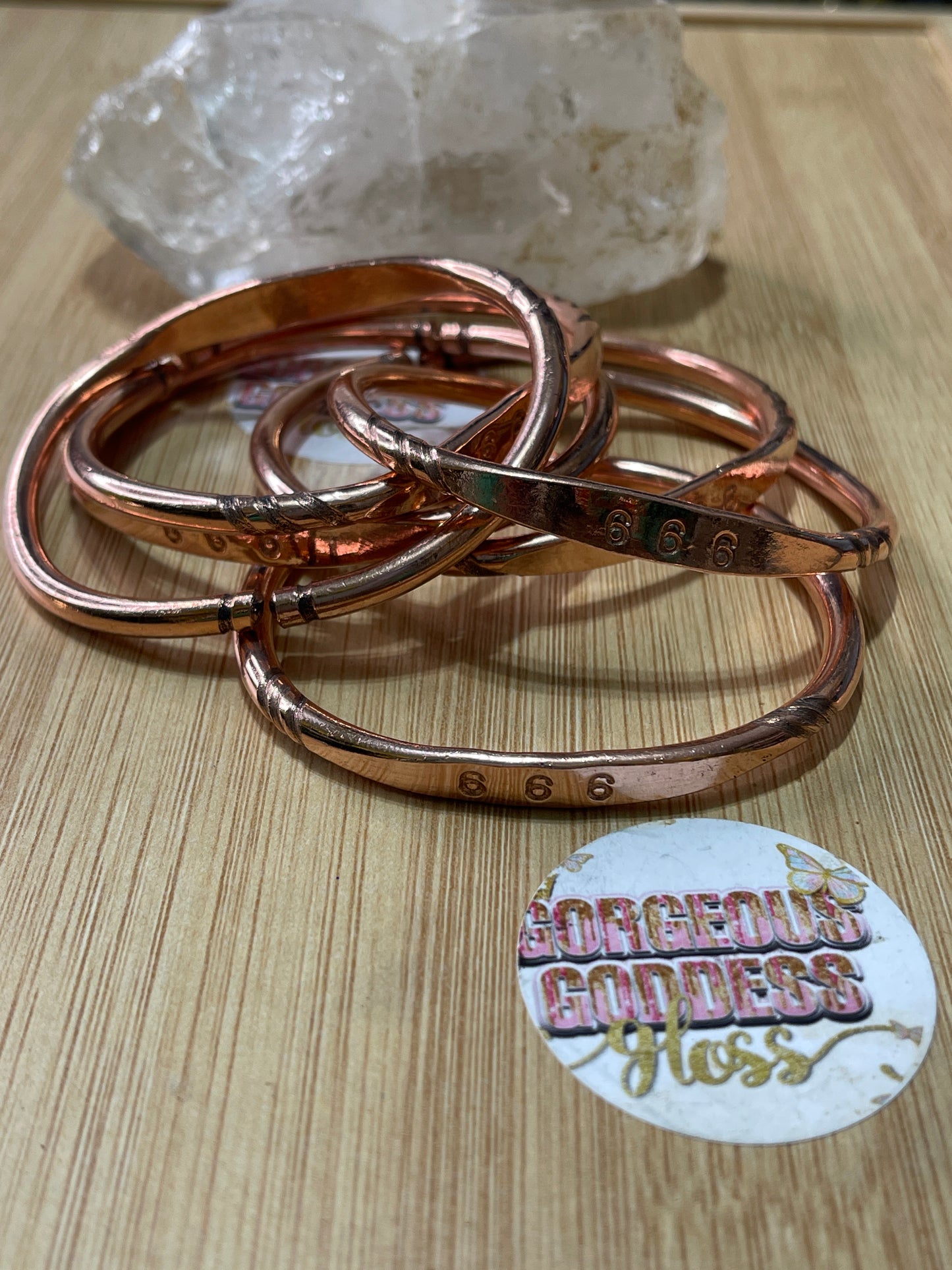666 Angel Number Pure Copper Bangle 1pcs