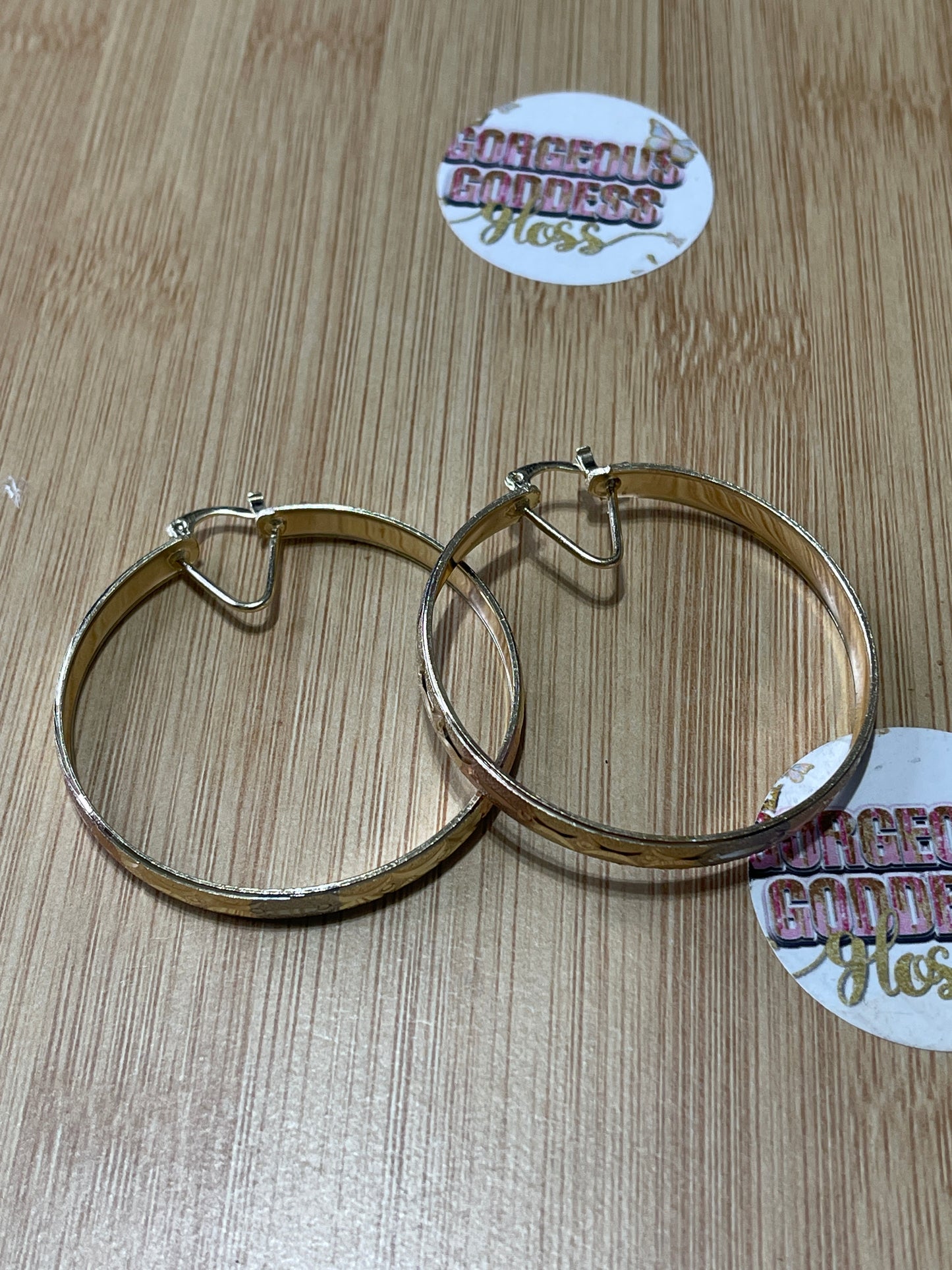 Bangle Hoop TRI COLOL 14k Earring fashion Size 3 earnings