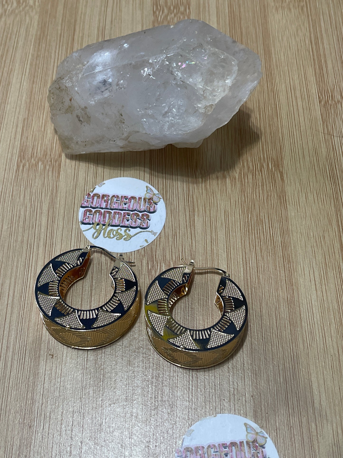 Starburst 3D Gold hoop earrings