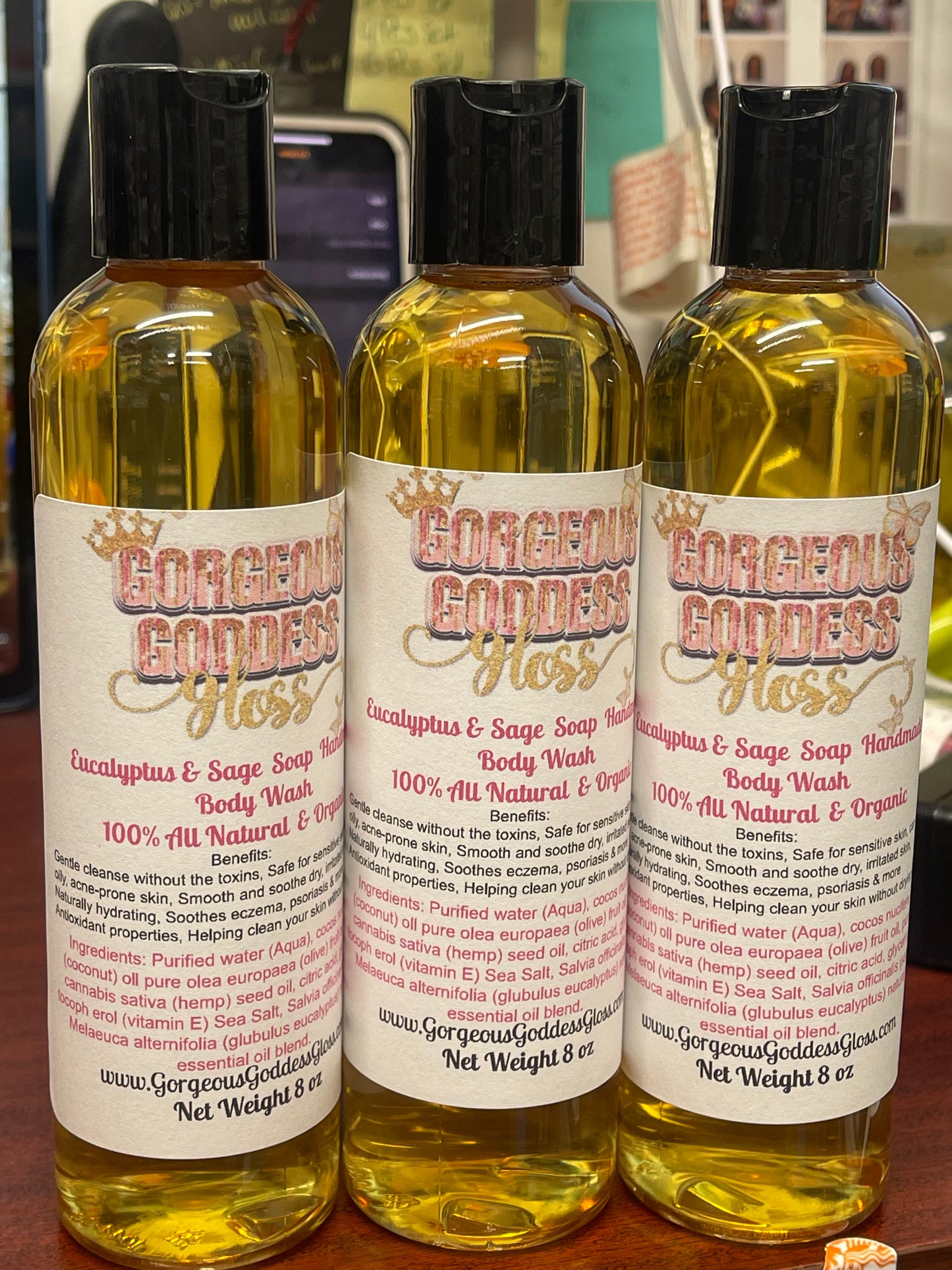*NEW* Eucalyptus & Sage Handmade Body Wash 100% All Natural & Organic