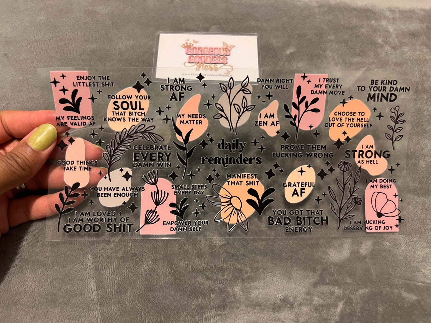 #4 Daily Reminders UV DTF cup wrap