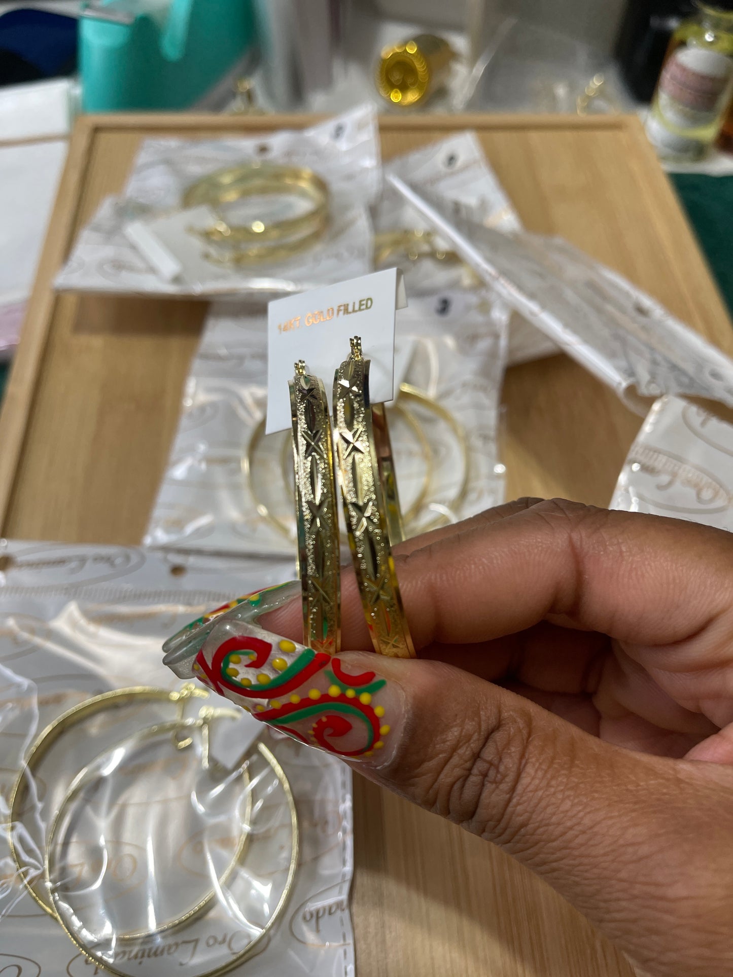 Bangle Hoop GOLD 14k Earring fashion Size 3 earnings