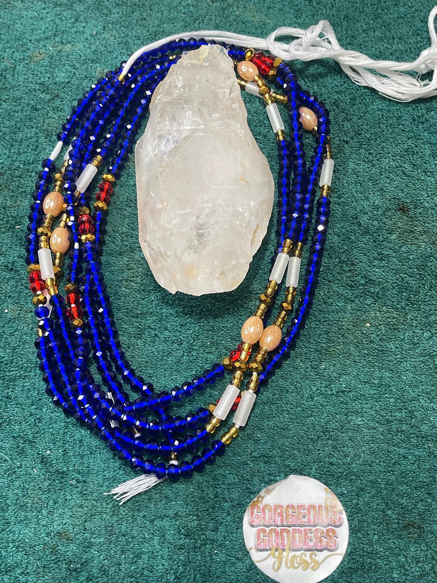 Indigo Tie on Waistbead Tie on Waistbead