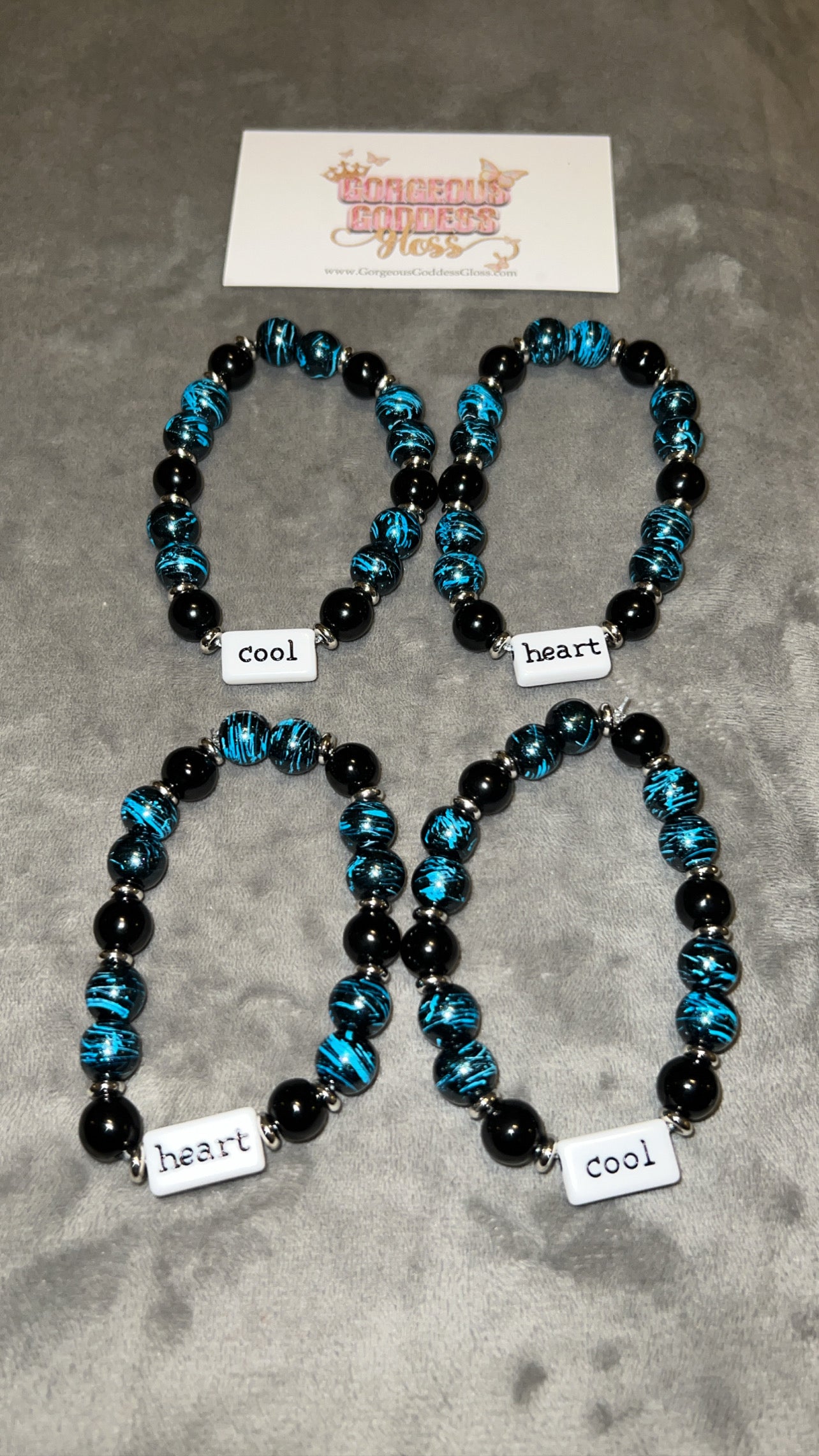 Cool / Heart Inspirational Word Bracelet