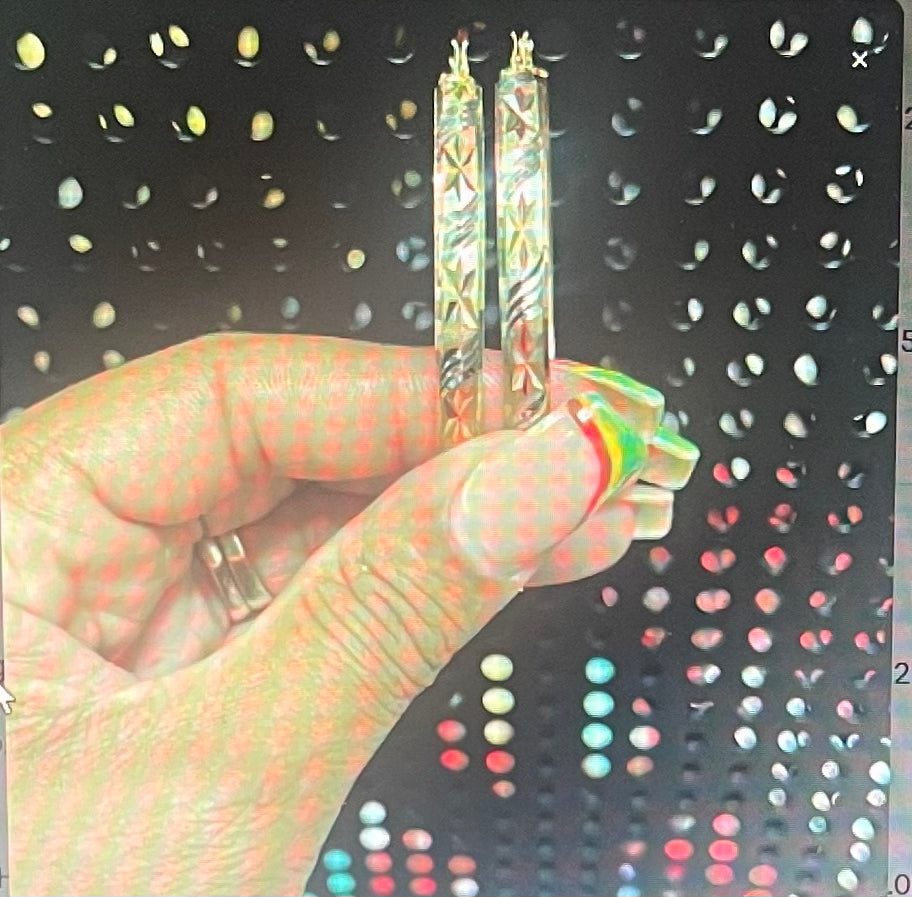 Bangle Hoop TRI COLOR 14k Earring fashion Size 5 earnings