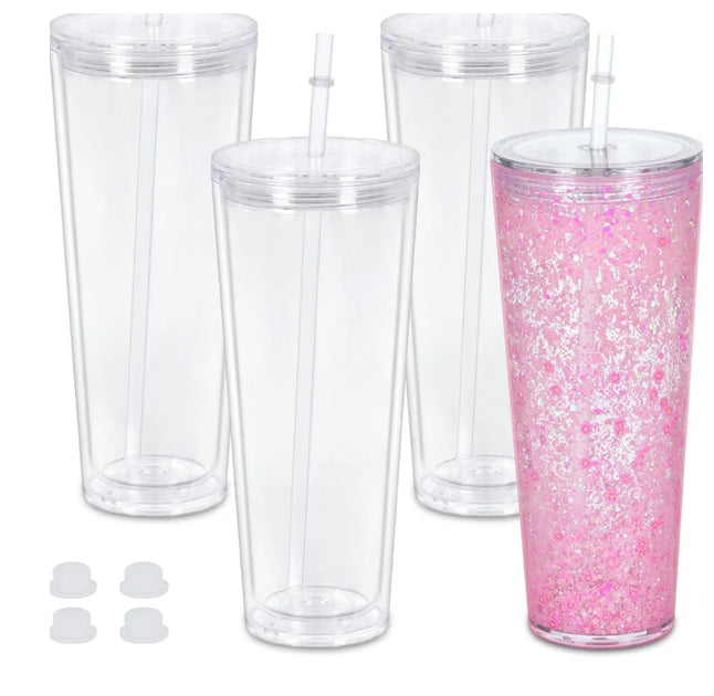 24 oz Acrylic Snowglobe Tumbler