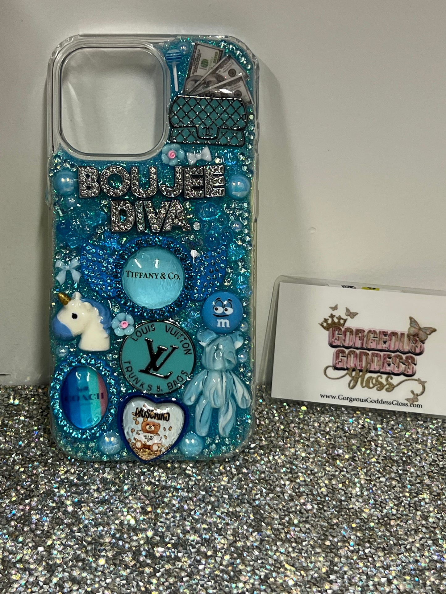 Blue Boujee Diva Custom junk case FOR (iPhone16 Pro Max ) this case in photo