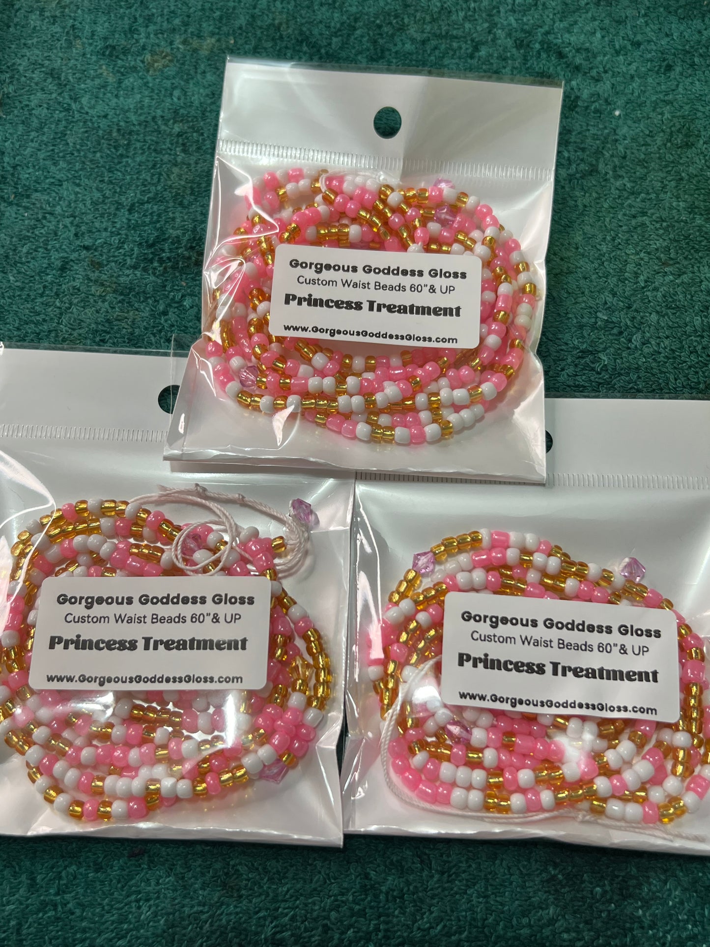 Princess Treatment custom Waist-bead Gem Tie on waist beads