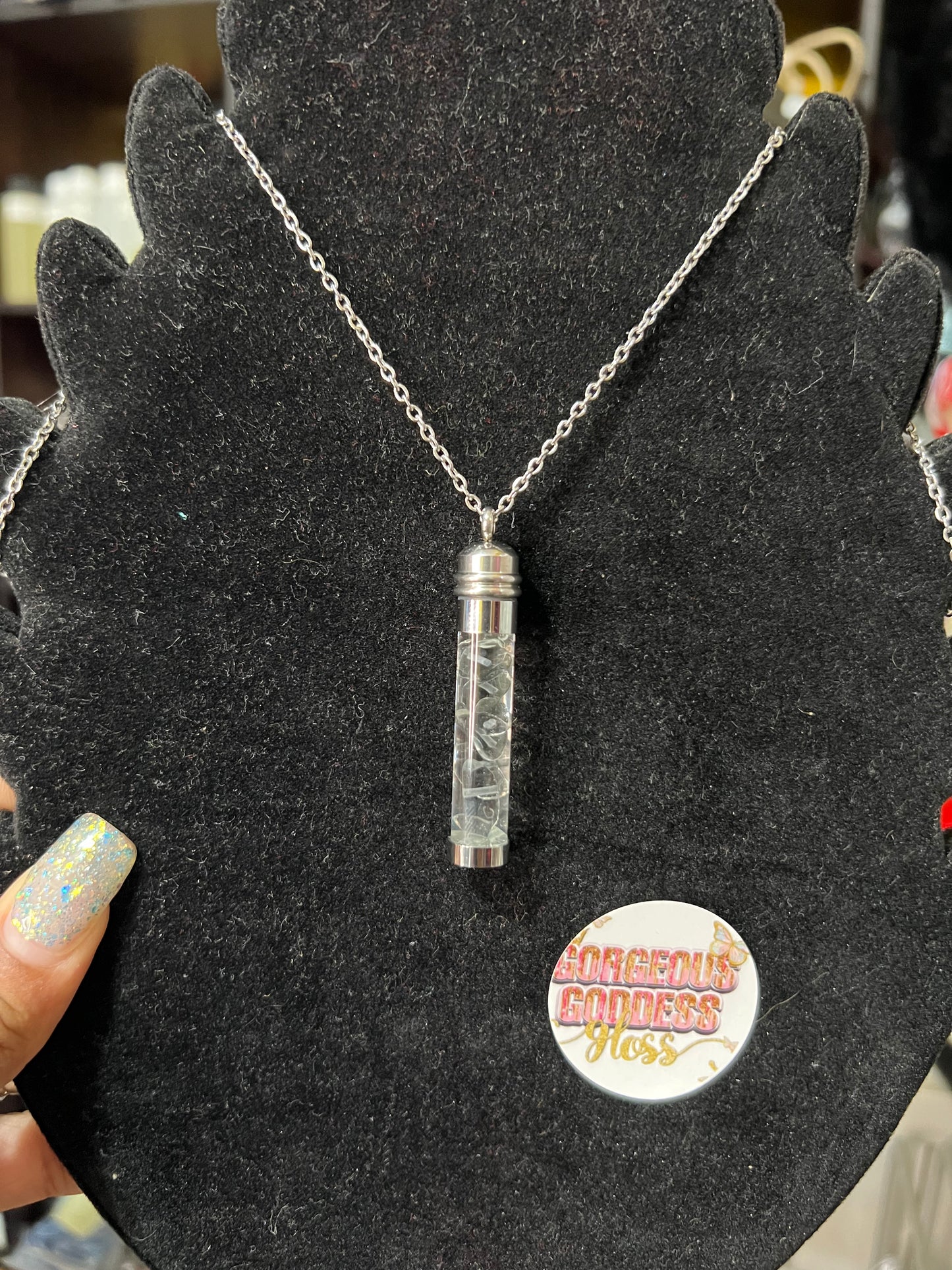 Clear Quarts Florida Water Necklace