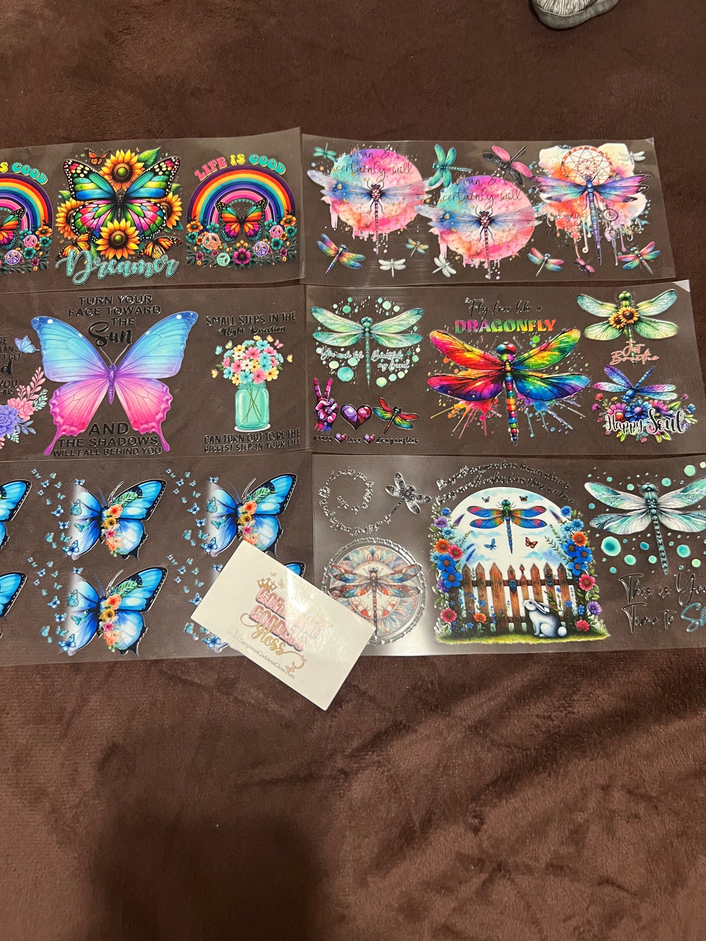 Dragonflies & Butterflies Mixes UV DTF cup wrap