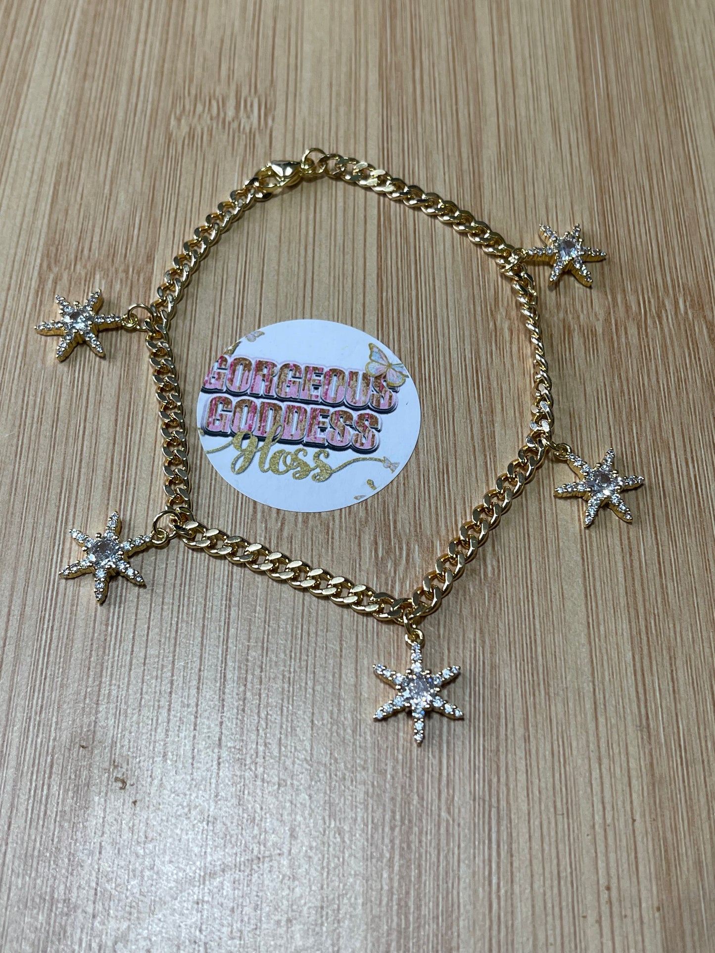 Star bling water resistant anklets