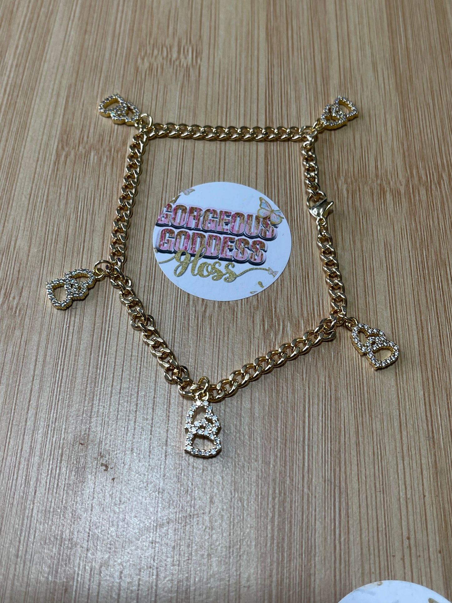 Double Hearts water resistant anklets