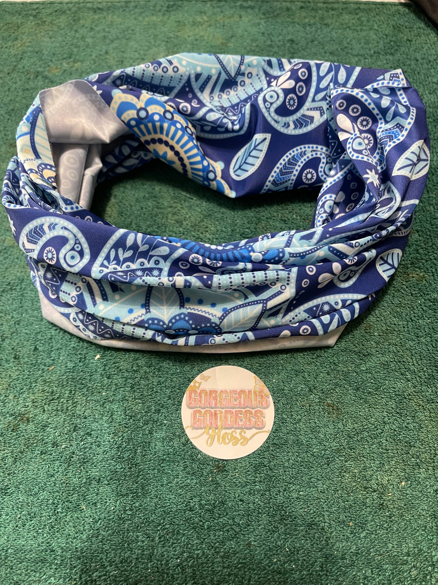 Paisley Blue Empress Hair Sock
