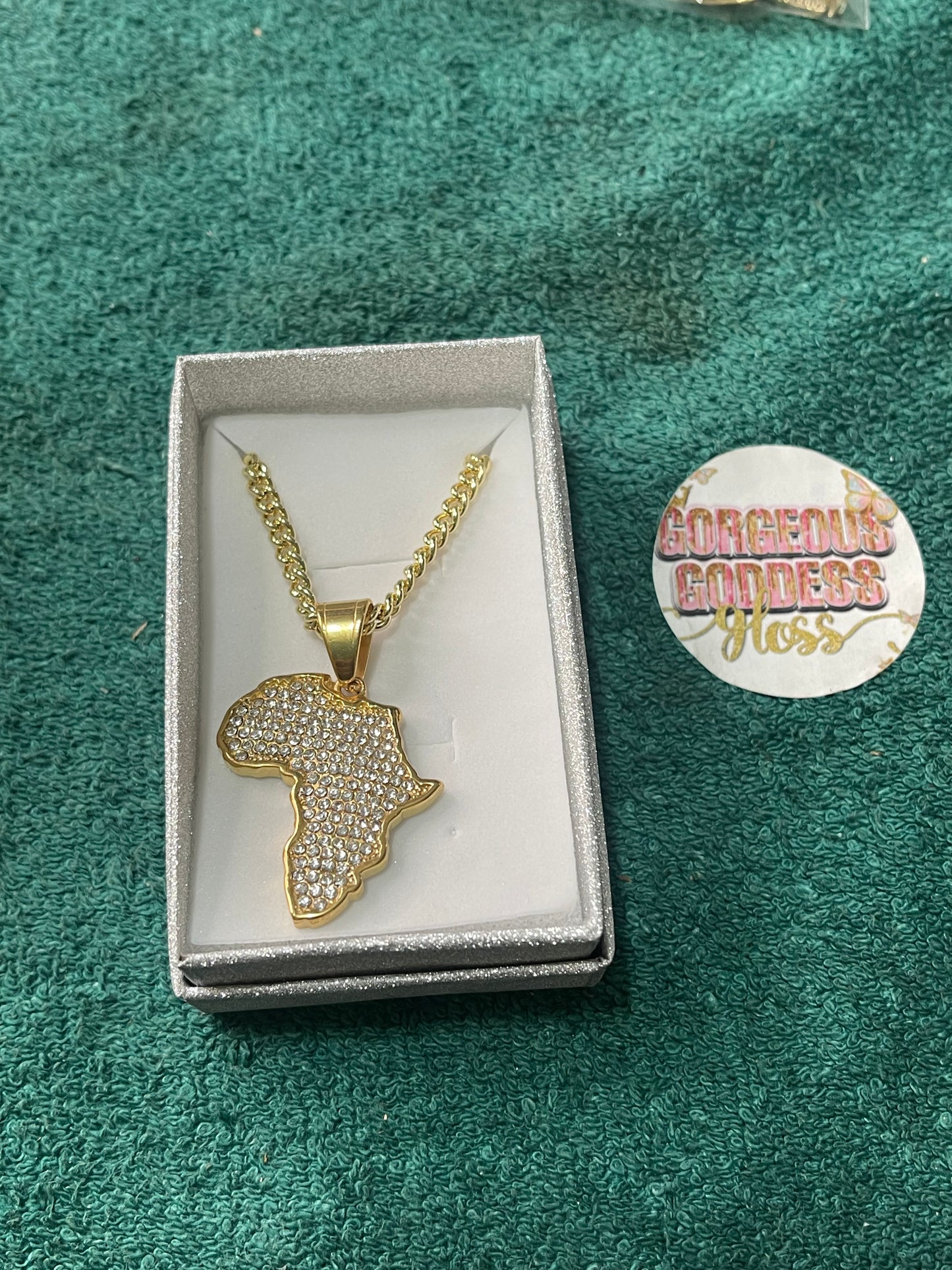 Africa Map Gold Filled