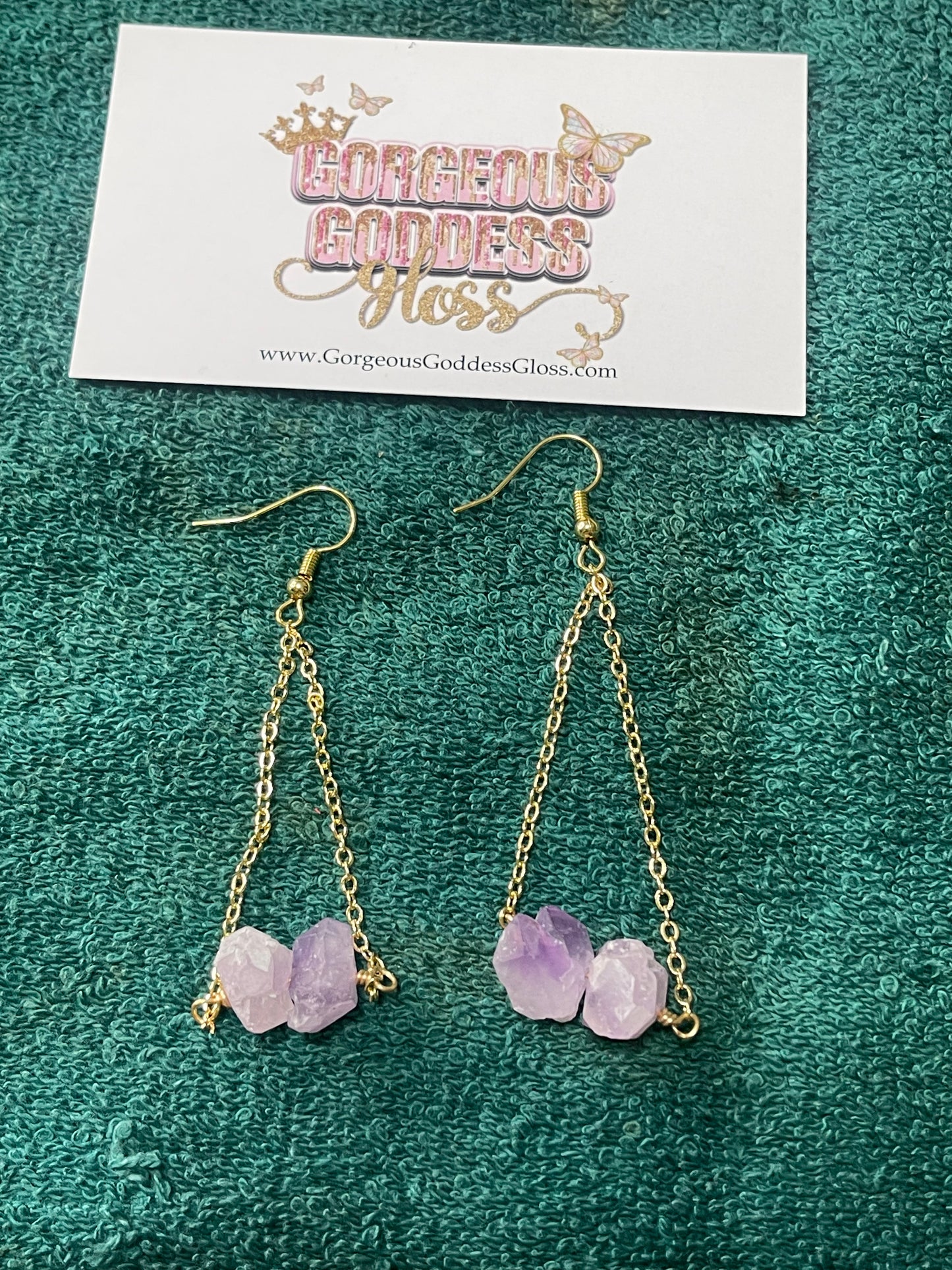 Light Amethyst Crystal Crystal Dangle Earrings