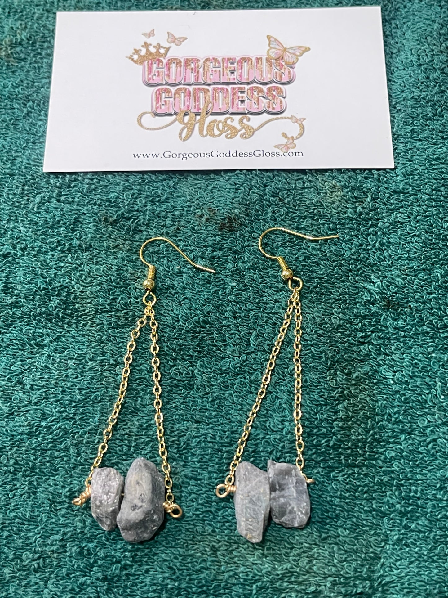Labradorite Crystal Dangle Earrings