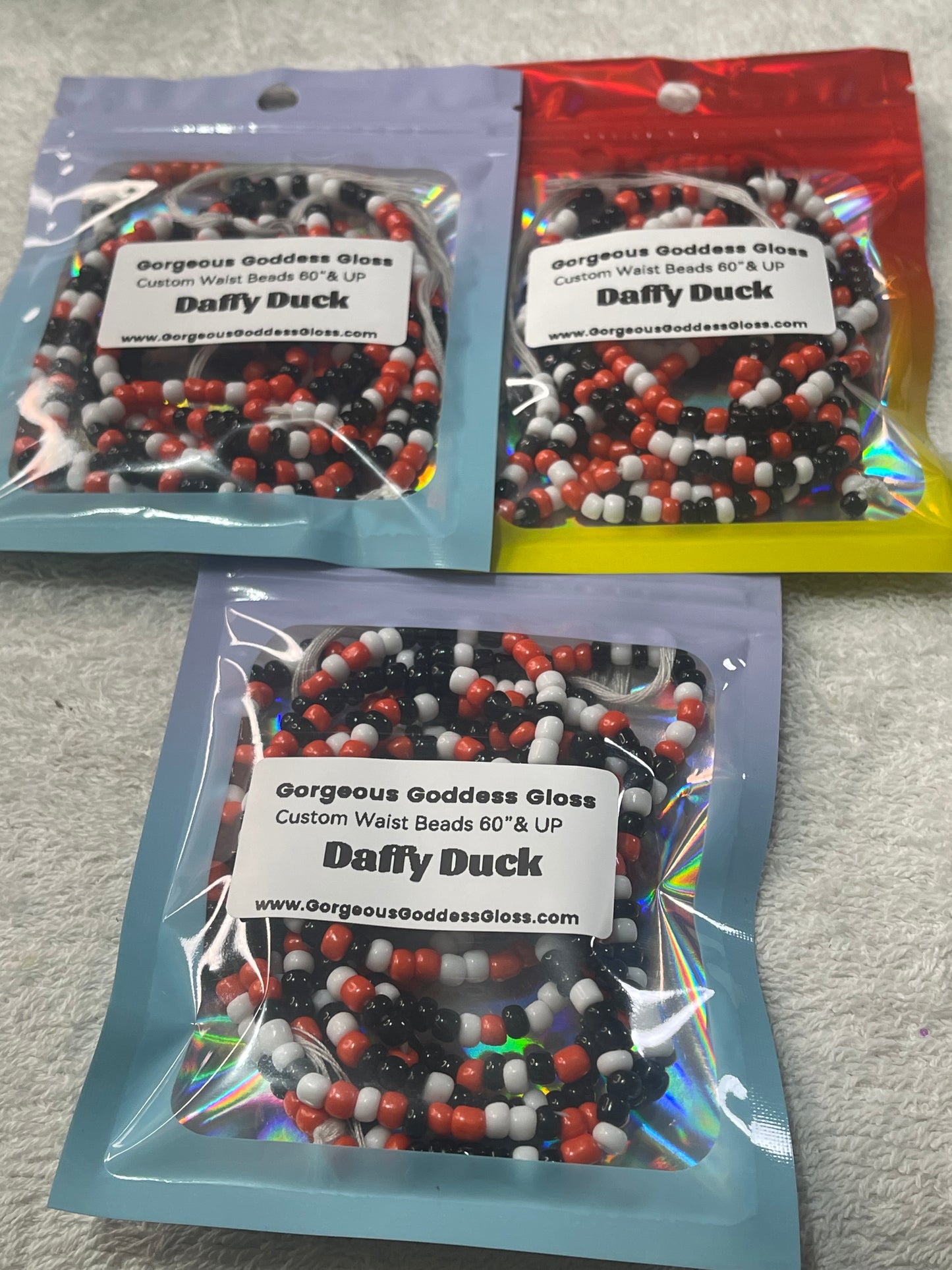 Daffy Duck custom Waist-bead Tie on waist beads(Add 4 one will be FREE )