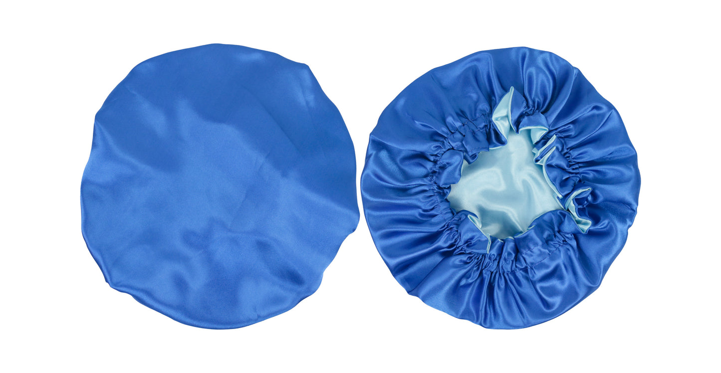 Sky Blue / Light Blue Reversible Silk Bonnet