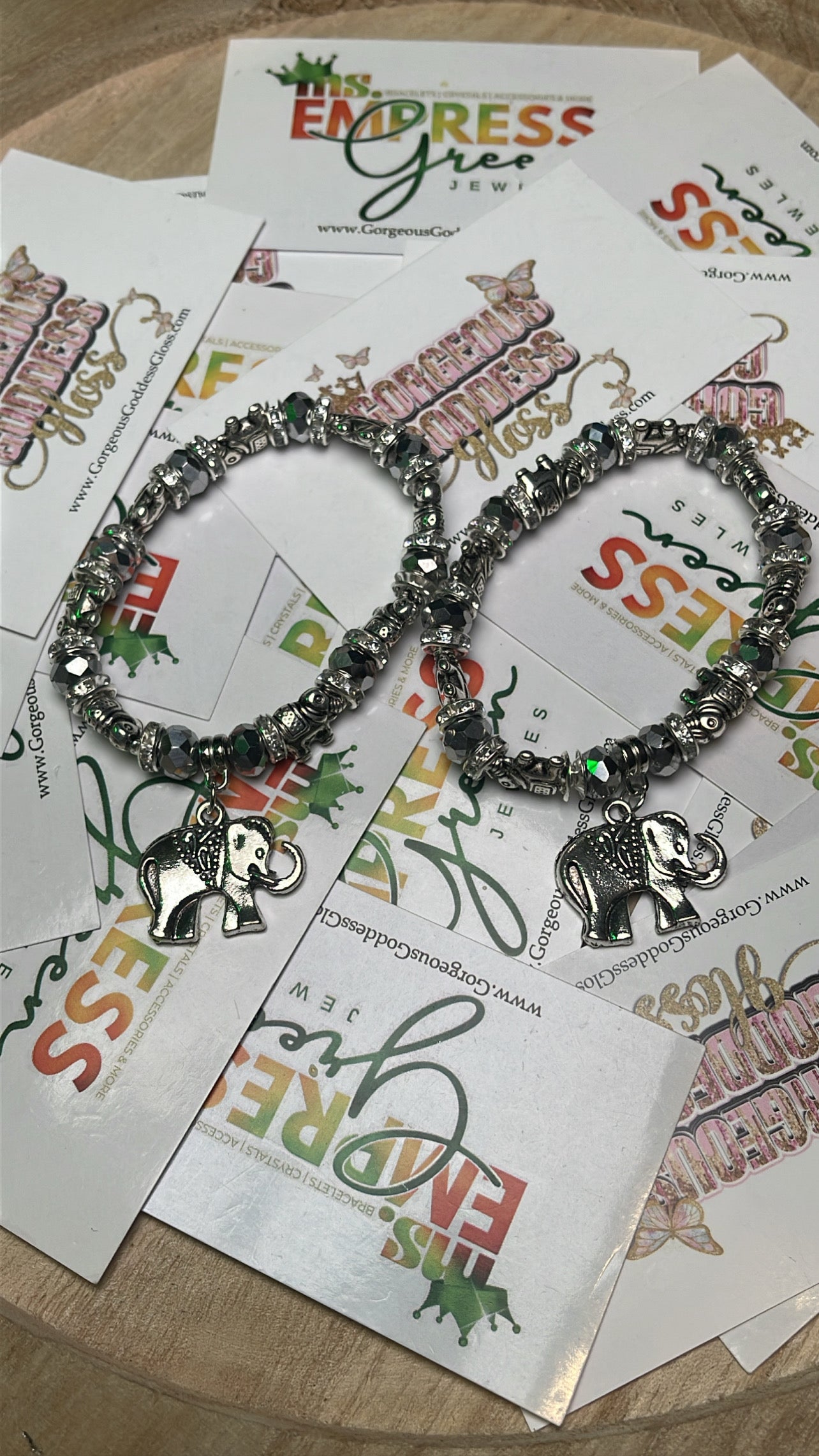 Mama Silver Elephant & 8 Babies Fancy Bracelet