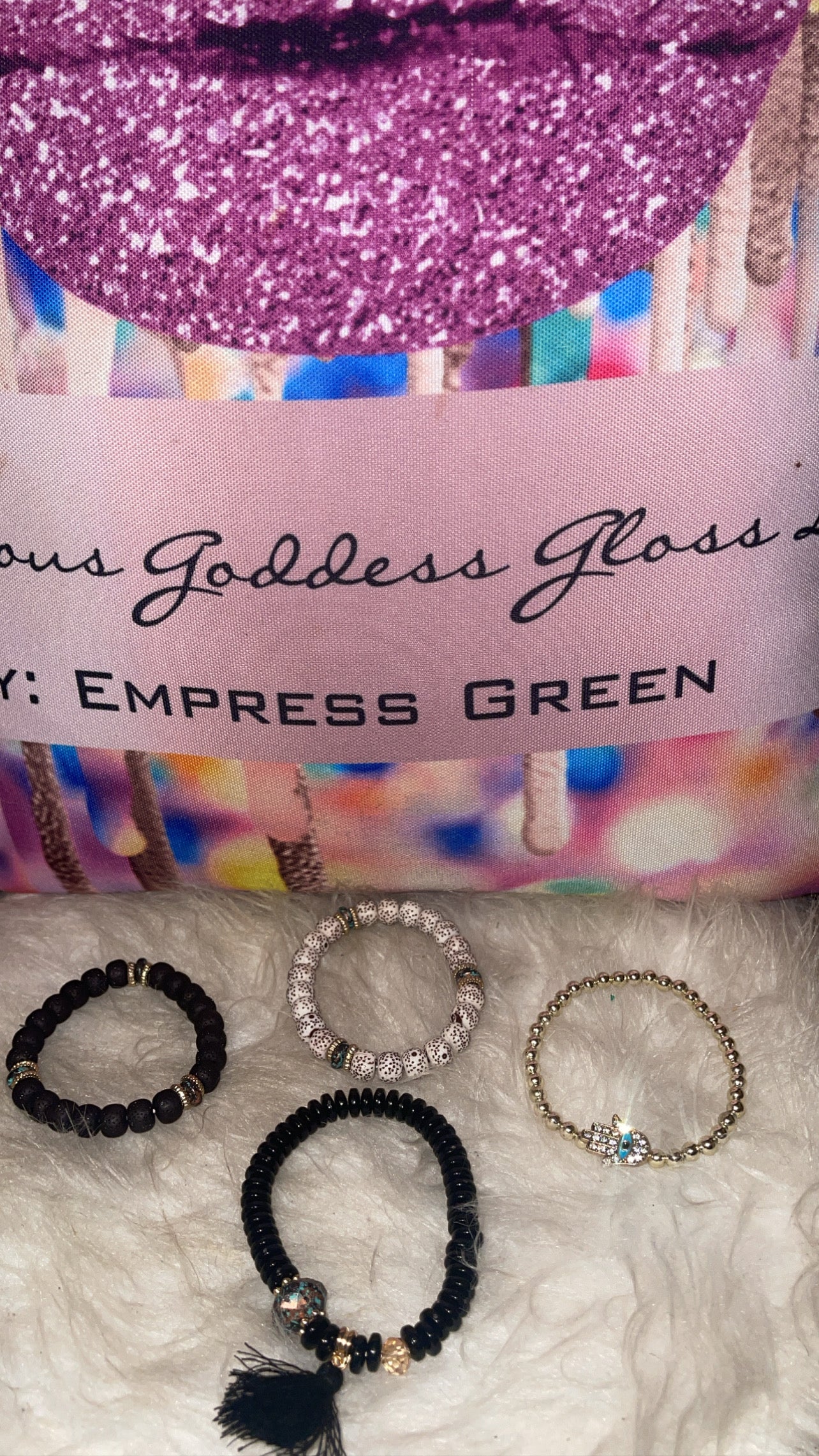 Black tassel Stackable bracelets