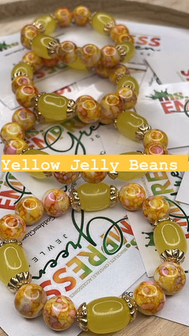 Yellow Jelly Beans Single Bracelets