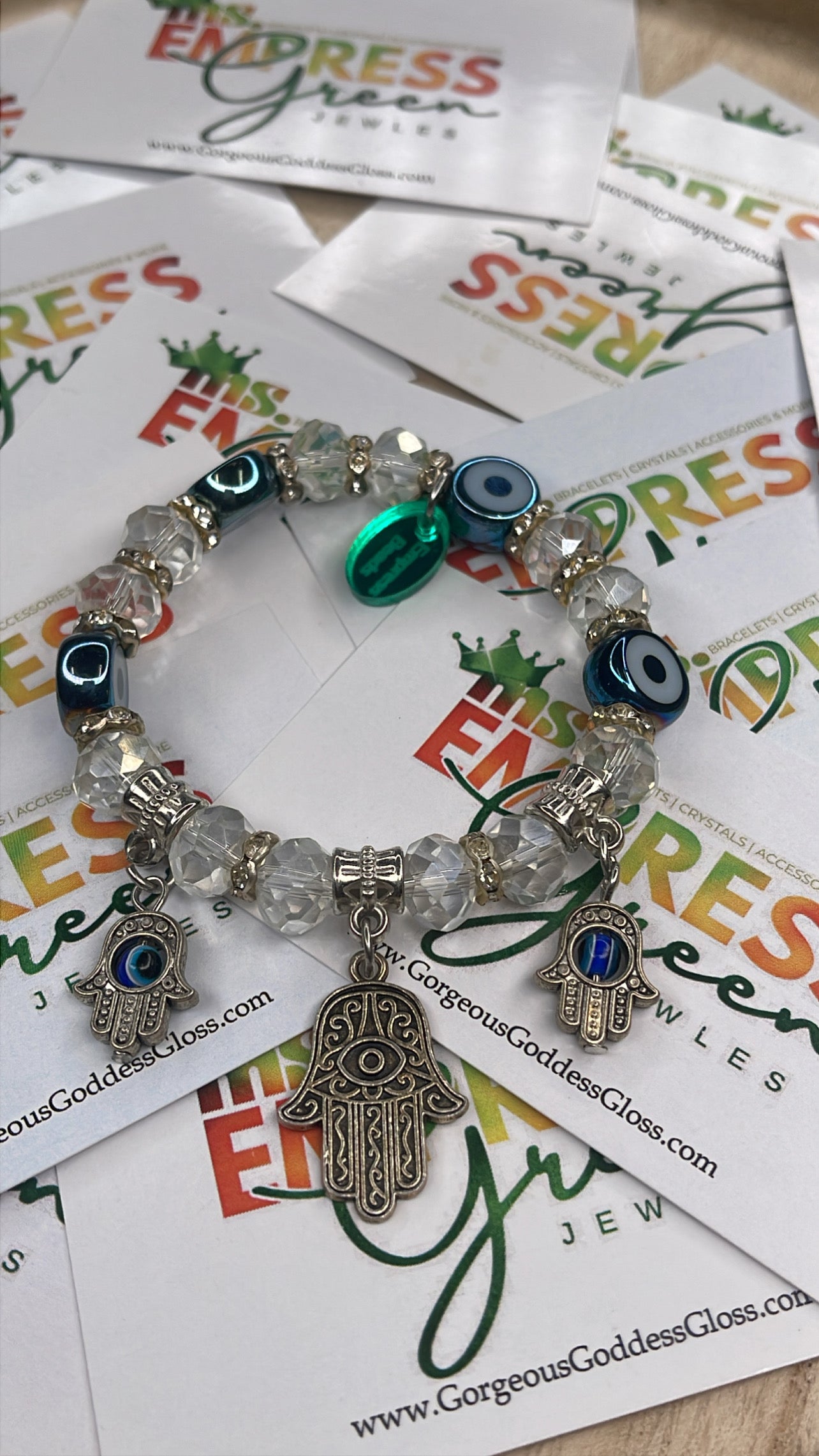 Majestic White Color Fatima EE Evil Eye 🧿 bracelet