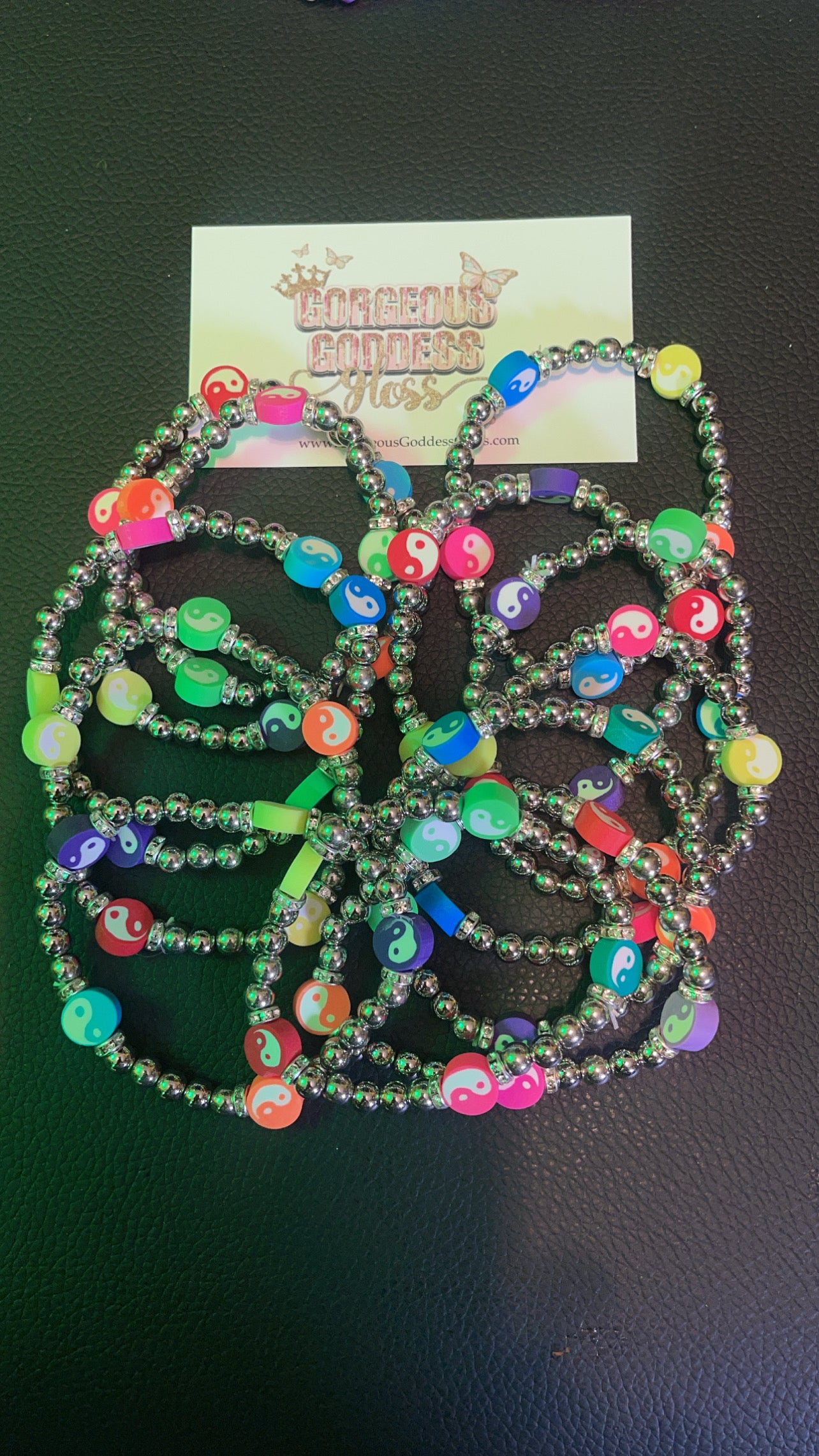 Ying Yang Silver Clay Bracelet