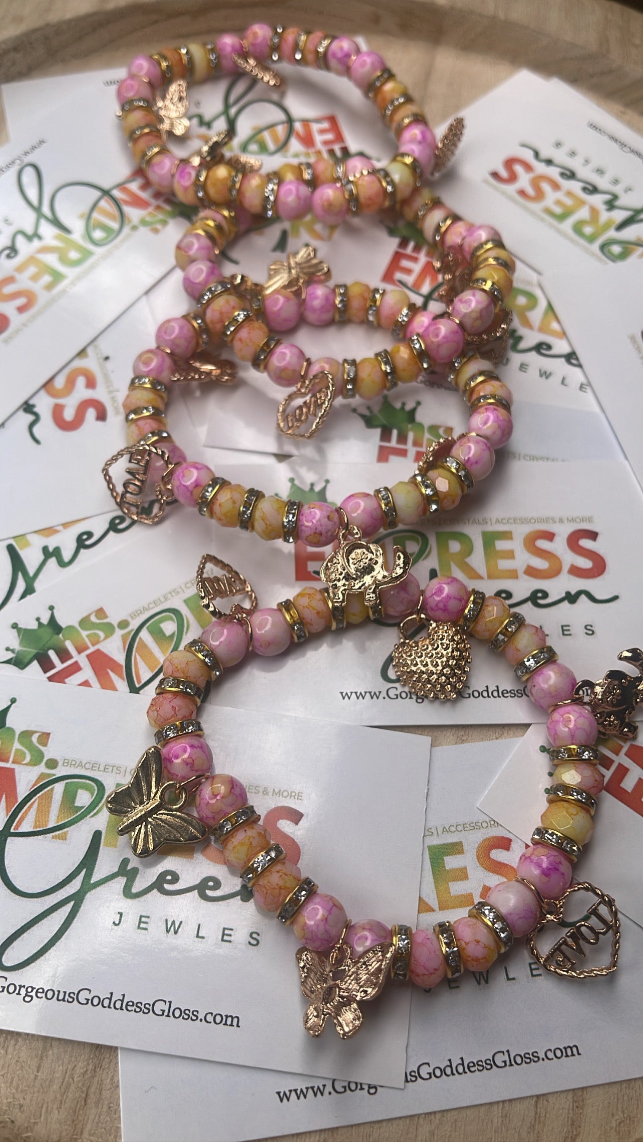 Peach Raspberry Passion Love Fancy Single Bracelets