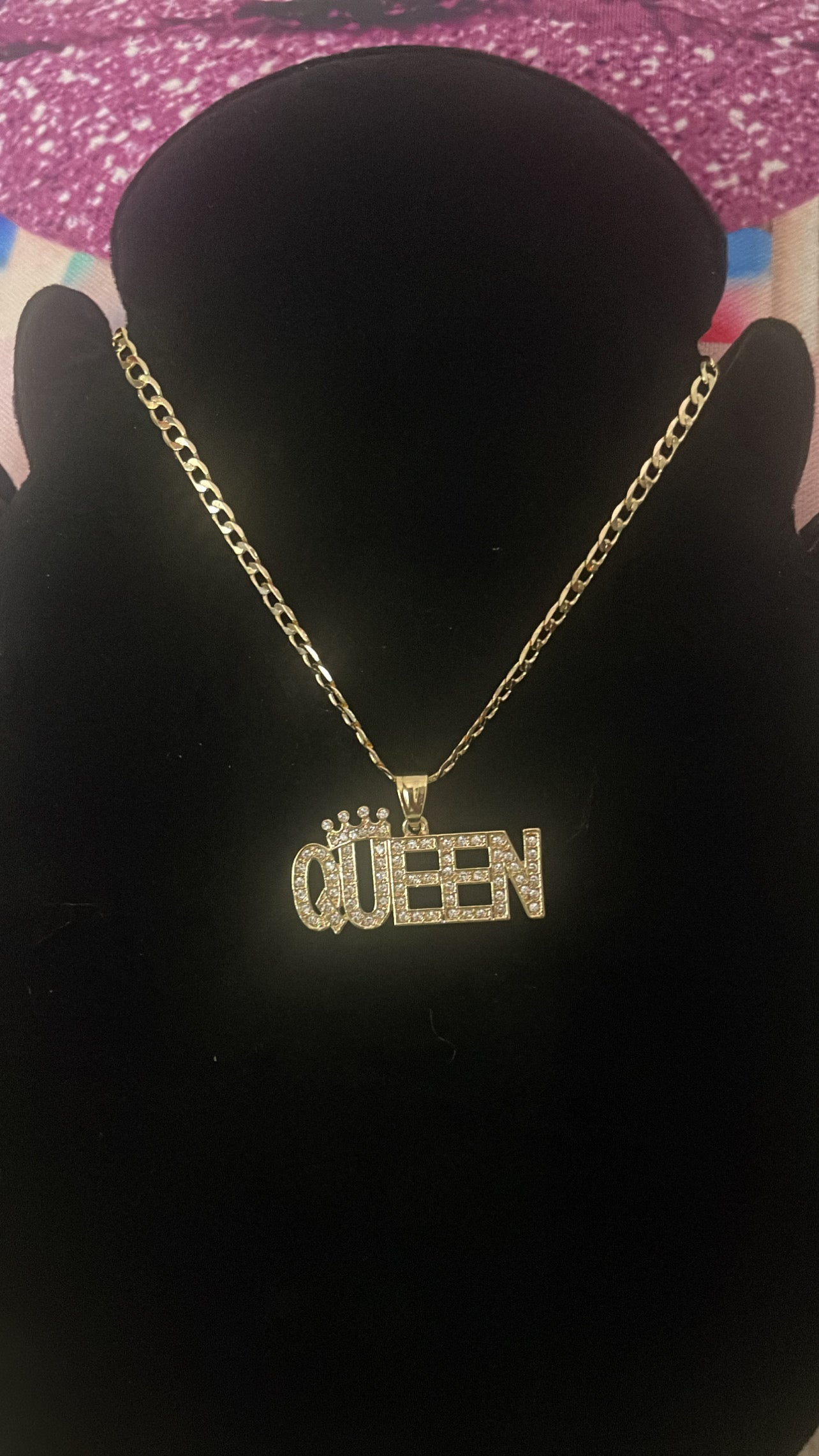 Silver Crown Queen Bling Necklace